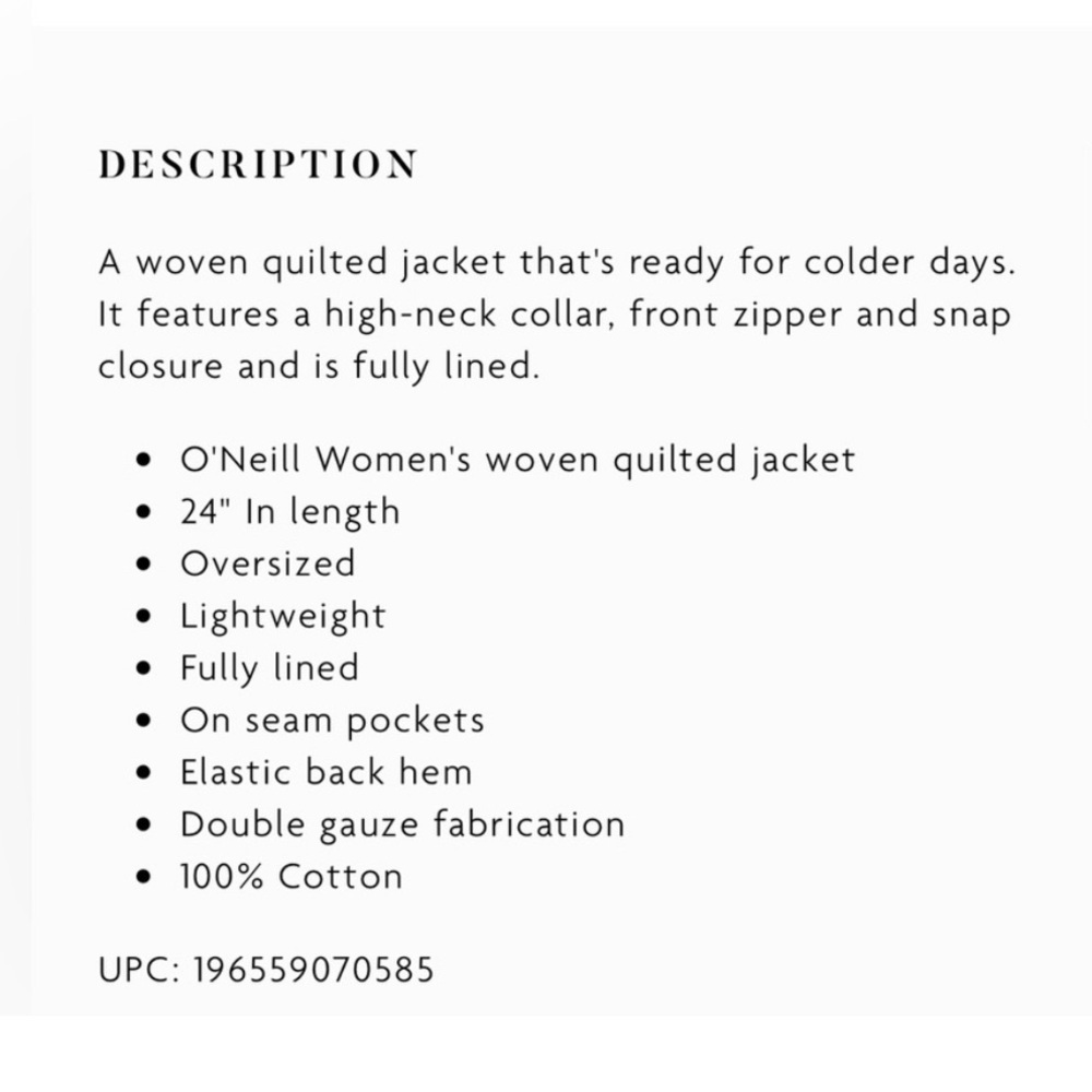 O’Neil Quilted Jacket - Picture 2 of 10